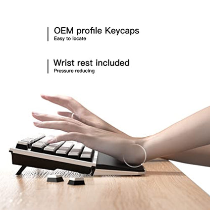 Hexgears X5 Wireless Mechanical Keyboard, Dual-Mode 2.4G/USB-C Ergonomic Full Size 108 Keys Keyboard, Kailh Box 3.0 Linear Switch, N-Key Rollover, Backlit Gaming Keyboards with Wrist Rest (Hero) - color: Hero-X5, size: Linear