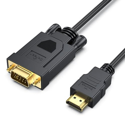 BENFEI HDMI to VGA 6 Feet Cable, Uni-Directional HDMI Computer to VGA Monitor Cable (Male to Male) Compatible for Computer, Desktop, Laptop, PC, Monitor, Projector, HDTV, Roku, Xbox - size: 6 Feet, style: 1 PACK