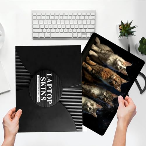 Universal Laptop Skin Sticker with 2 Wrist Pad Skins, Waterproof Scratch Resistant Vinyl Laptop Cover Decal, Cut to Fit for 11–15.6 Inch MacBook HP Dell Lenovo, Multiple Cats - color: Multiple Cats