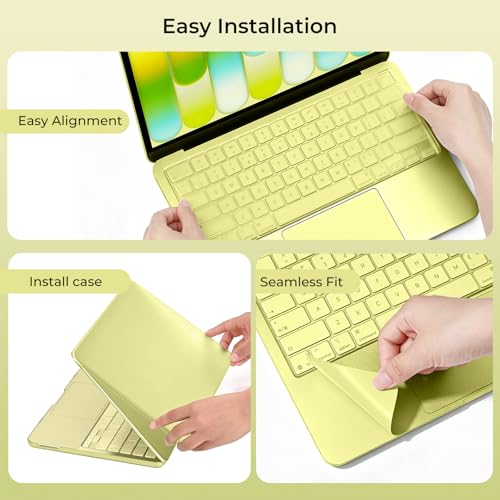 EooCoo for MacBook Neo Case 2026, Scratch & Dings Resistant, 3 in 1 Kit | Shows off Mac Neo's Citrus Color, Resist Fingerprints, Easy to Install, Durable, Back to Schoo Gift - color: Citrus Clear