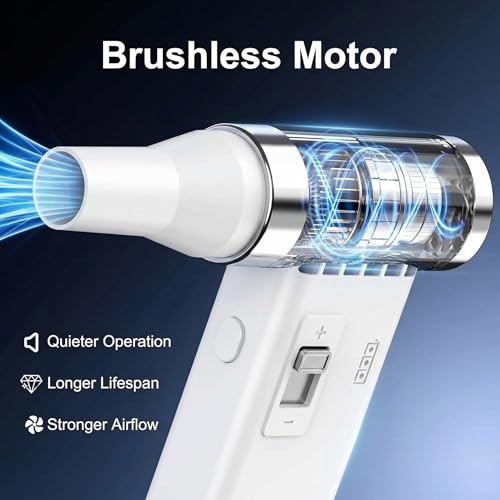 Mini Ultra-Slim Electric Compressed Air Duster 150,000RPM Super Power, Rechargeable Cordless Air Duster, Powerful Airflow for Computer, Keyboard, Outdoor, House and Car