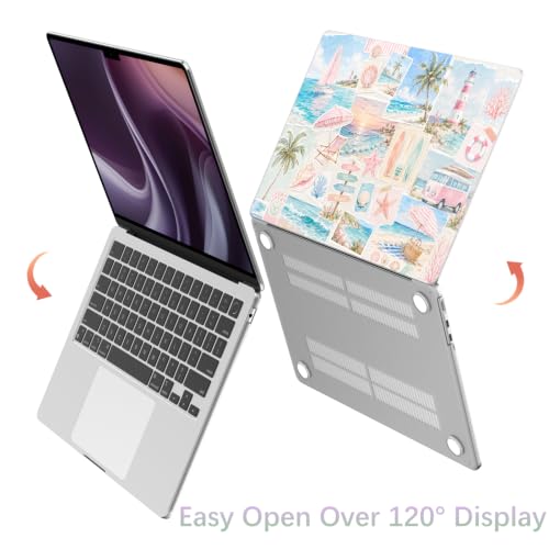 Compatible with MacBook Neo 13 inch Case 2026 Cute Beach Collage | Release Model A3404 with A18 Pro Chip | Protective Hard Shell Matte Cover for MacBook Neo 13'' - color: Beach L, size: MacBook Neo 13 inch
