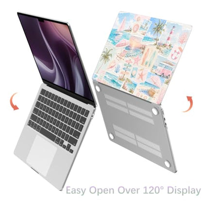 Compatible with MacBook Neo 13 inch Case 2026 Cute Beach Collage | Release Model A3404 with A18 Pro Chip | Protective Hard Shell Matte Cover for MacBook Neo 13'' - color: Beach L, size: MacBook Neo 13 inch
