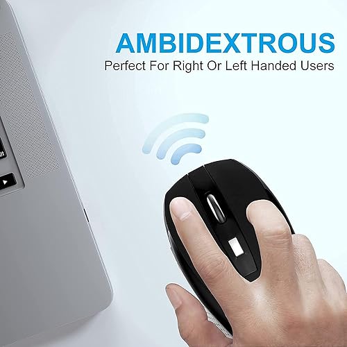 Guiheng 2 Pack Wireless Mouse, 2.4Ghz Wireless Mouse Computer Mouse1200,6 Buttons with Nano Receiver for Laptop,PC,Chromebook,Computer,Notebook,Office (Black) - color: 2 pack black
