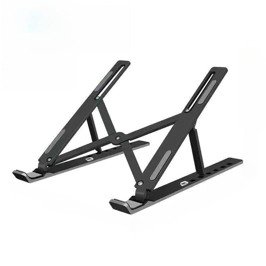 Portable Foldable Laptop Stand Adjustable Cooling Desktop Holder Space Saving Sturdy Structure for All Laptops Notebooks Computer Desk Office Home Use (Black) - color: Black