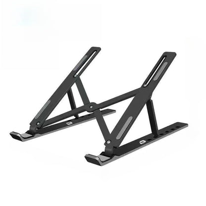 Portable Foldable Laptop Stand Adjustable Cooling Desktop Holder Space Saving Sturdy Structure for All Laptops Notebooks Computer Desk Office Home Use (Black) - color: Black