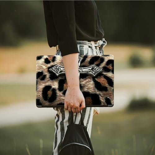 Laptop Skin Sticker Decal, Universal Protective Cover Fit 12 13 14 15.6 Inch Notebook, Reusable Water-Resistant Vinyl Decal w/ 2 Wrist Pads for Business Travel Office, Leopard Print Art - color: Leopard Print Art