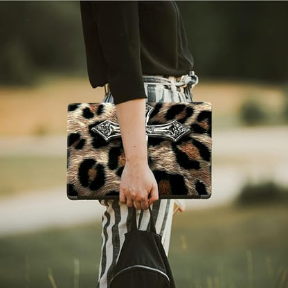Laptop Skin Sticker Decal, Universal Protective Cover Fit 12 13 14 15.6 Inch Notebook, Reusable Water-Resistant Vinyl Decal w/ 2 Wrist Pads for Business Travel Office, Leopard Print Art - color: Leopard Print Art