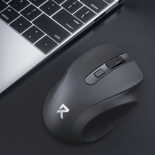 Redragon Wireless Mouse for Laptop, 2.4G Optical Computer Mouse 5-Level 4000DPI, Office Cordless USB Mice, 6 Buttons, 18 Months Battery, Portable for PC, Chromebook, Wins, Mac, Small to Medium Hand