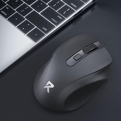 Redragon Wireless Mouse for Laptop, 2.4G Optical Computer Mouse 5-Level 4000DPI, Office Cordless USB Mice, 6 Buttons, 18 Months Battery, Portable for PC, Chromebook, Wins, Mac, Small to Medium Hand