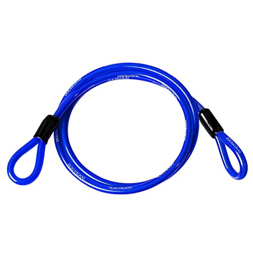 Security Cable (5' to 25' Lengths) with Looped Ends, 5ft | Weatherproof, Anti-Theft Protection, 10mm Diameter, Multi-Purpose, Braided Steel, Vinyl Coated, For Bikes, Outdoor Equipment - size: 5ft
