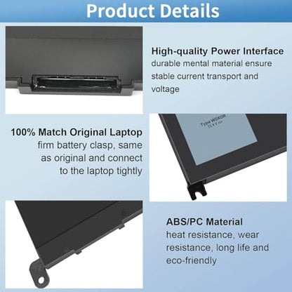 42Wh WDX0R Laptop Battery for Dell Inspiron 15 7579 7569 5578 5565 5567 | 5568 5570 5775 5579 7560 7570,13 5378 5368 7375 7368 7378,17 5765 5767 5770 Series P69G001 P58F P58F001 P75F P66F P69G 3CRH3 - size: 8*4.5*0.25inch WDX0R