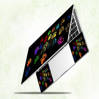 Laptop Skin Sticker Decal, Universal Reusable Vinyl Laptop Cover for 12" 13" 13.3" 14" 15" 15.4" 15.6" Notebook PC, Waterproof Scratch-Resistant with 2 Wrist Pads, Easy to Apply & Remove,Dog's Paw - color: Dog's Paw