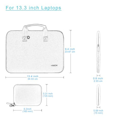 Hseok Laptop Sleeve 13.3 inch Case with Small Case, Compatible with MacBook Neo 14, MacBook Pro 14 M5/M4/M3/M2/M1, XPS 14 and Most 13.3 inch Notebooks, Neoprene Computer Handbag,P01K01 - color: P01k01, size: 13.3"