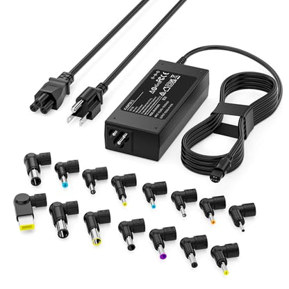 90W Universal Laptop Charger Compatible with HP Dell Asus Acer Sony AC Adapter IBM Gateway Notebook Ultrabook Chromebook Pavilion Inspiron Latitude Power Supply Cord with 15 Tips