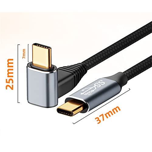 cablecc Type-C USB-C Male 90 Degree Up Down Angled to Male USB3.1 10Gbps 100W Data Cable for Laptop Phone (300cm) - style: UP Angled-300CM