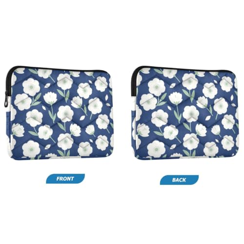 Unisex Shock Resistant Sleeve For All Season Daily Laptop Use | Smooth Sliding Zipper Daily Office Commute for Office Workers Navy Blue Mint Green - size: Large