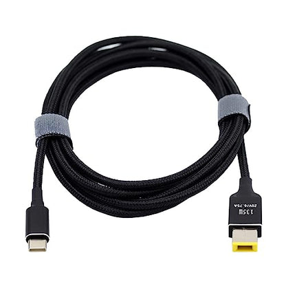 Type-C USB-C 135W to DC Rectangle 11.0 * 4.5mm Power PD Charge Cable for Thinkpad X1 Legion Y7000P Laptop DC20V 6.25A - style: 135W Rectangle