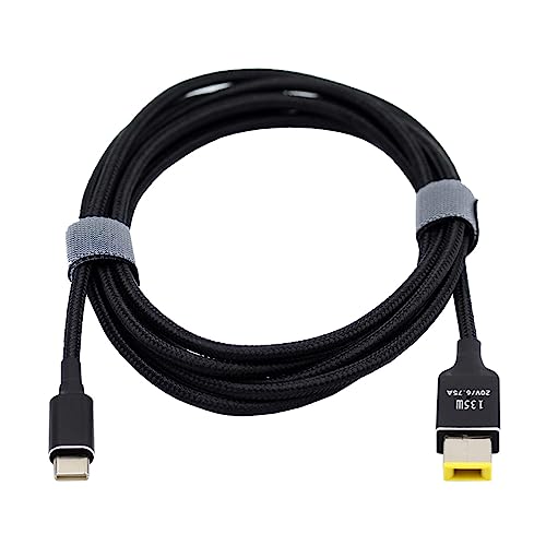 Type-C USB-C 135W to DC Rectangle 11.0 * 4.5mm Power PD Charge Cable for Thinkpad X1 Legion Y7000P Laptop DC20V 6.25A - style: 135W Rectangle