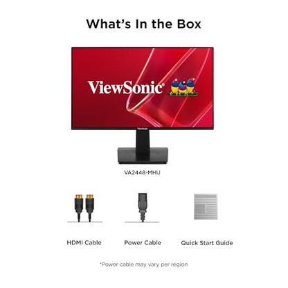 ViewSonic VA2448-MHU 24 Inch 1080p Monitor, IPS Display with 120Hz for Everyday Productivity, Variable Refresh Rate for Home and Office, HDMI, VGA, and USB C Inputs - size: 24-inch Usb-c