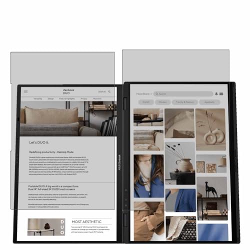 Puccy Privacy Screen Protector, compatible with ASUS Zenbook Duo 2024 UX8406 UX8406MA 14" Laptop Anti Spy Film TPU Guard （ Not Tempered Glass Protectors ）