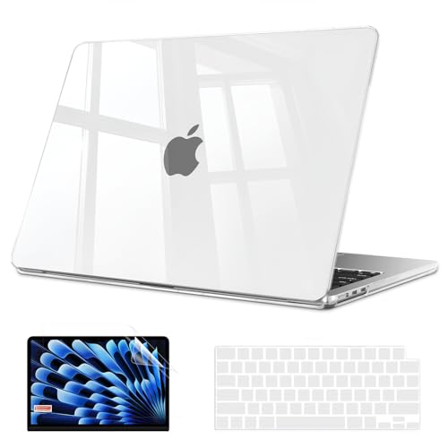 B BELK for MacBook Air 15 inch Case 2026-2023 M5 M4 M3 M2, Crystal Clear | A3448 A3241 A3114 A2941, Plastic Laptop Hard Shell Case with Keyboard Cover & Screen Protector, Lightweight, Easy Snap-On - color: Crystal Clear