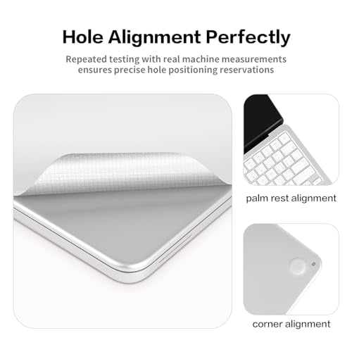 4 in 1 Ultra Thin 3M Vinyl Full Size Laptop Skin Palm Rest Sticker for 2026 New Released MacBook Pro Neo 13 Inch A3404 with A18 Chip - Silver - color: Silver