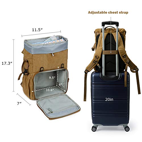 BAGSMART Camera Backpack, DSLR Camera Bag, Waterproof Camera Bag Backpack for Photographers, Fit up to 15" Laptop with Rain Cover and Tripod Holder, Khaki - color: G-khaki[double Buckle]