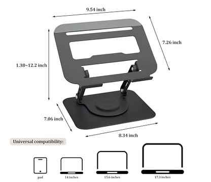 Laptop Stand Ergonomic Design, Adjustable Angel and Height, Foldable fits for laptops, notebooks up to 17.3 Inch (Grey) - color: Grey