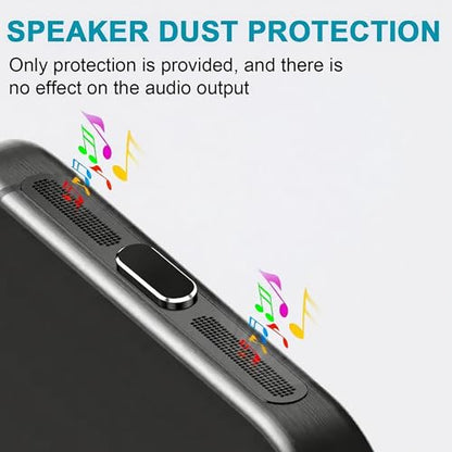 4-Pack USB C Dust Plug with Speaker Dust Cover Compatible for iPhone 15/16 Pro/Plus/Pro Max - Dust Protection Kit (Black)