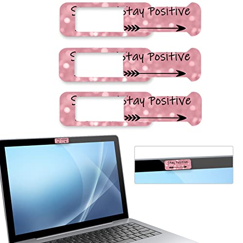 Webcam Cover, 3 Pieces, Laptop Camera Cover, Privacy Shielding Capacity is Twice as Big as The Traditional, Suitable for Computer Mobile Phones, laptops, Tablets and so on (Stay Positive) - color: Stay positive