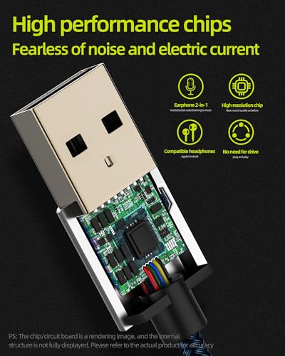 zoyuzan USB to 3.5mm Adapter Audio Jack Converter Cable for Headphone PC Car Microphone External Headset DAC Port Stereo PS4 Cord Dongle Interface Speaker Computer Plug Digital Laptop Splitter