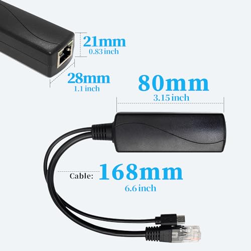 2.5G Type C PoE Splitter 5V/3A, 48V PoE to USB-C 5V/3A 15W Output, 2.5Gbps Ethernet Comply IEEE802.3af/at, Plug and Play for Smart Home - style: TYPEC0503G-X TYPE-C 5V/3A