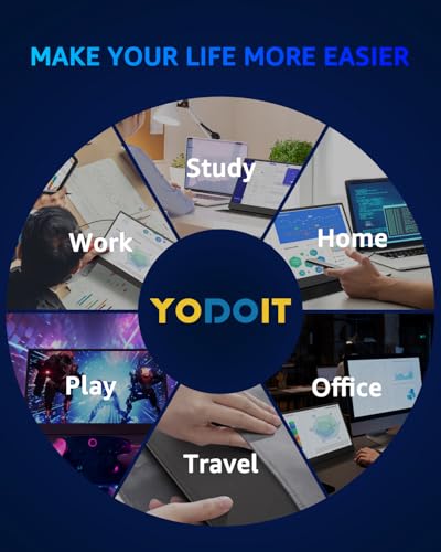 Yodoit 4K Portable Monitor, 16" 3840×2400 UHD IPS Travel Screen 1200nit Sunlight-Readable with 145% sRGB, 2000:1 Contrast for Photo Editing Outdoor Work Compatible with Laptop PC Mac PS5 Black - size: 16 inch 4K 1200 nit