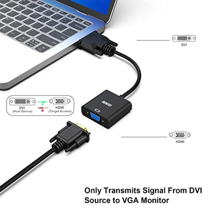 BENFEI Active DVI-D to VGA Adapter, 2 Pack DVI-D 24+1 to VGA Male to Female Adapter - color: 2 Pack