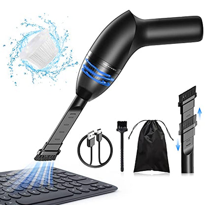 Hayousui 4.3Kpa Keyboard Vacuum Cleaner Mini Handheld Computer Vacuum | USB Rechargeable,Hepa Filter,LED Light, Pc Cleaning Kit for Car/Laptop/Sewing Machine/Desk Crumbs/Dust Cleaner