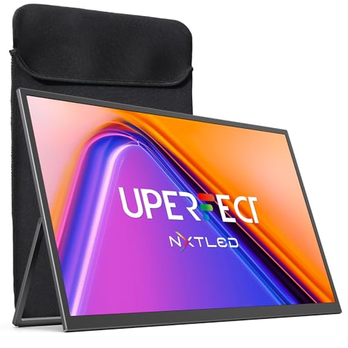 UPERFECT NxtLED™ Portable Monitor 18.5" 120Hz, Professional Eye-Care Screen | 145% sRGB Matte Travel Gaming Monitor for MacBook, Laptop, PC, Portable Second Screen with Kickstand, Bag, VESA - size: 18.5 inch
