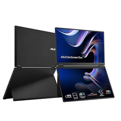 ASUS ZenScreen Duo Dual 14" 360° Foldable Portable Monitor (MB14FCD) - 16:10, 1920x1200 Full HD, IPS, Power Pass-Through, Dual USB-C, Mini-HDMI, Eye Care, Auto-Rotate, Sleek Design, 3 yr Warranty
