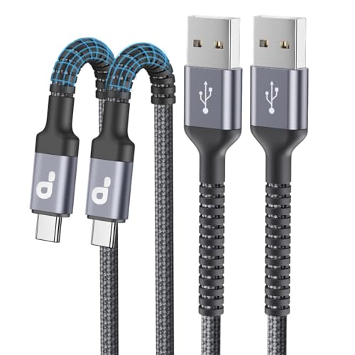 USB C Cable 10FT, 2Pack Long USB A to USB C Charger Cable, Type C Cable 3A | Fast Charging Upgraded Extra Durable Braided USBC Cord Compatible with iPhone 17/16 15 Pro Max/Samsung Galaxy S23 and More - color: Grey, size: 10FT, style: USB A to USB C