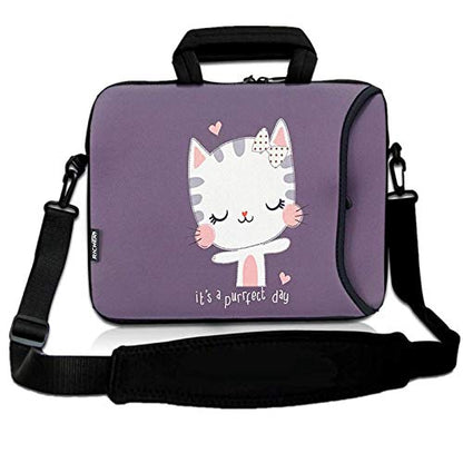 10 inch Messenger Bag Carrying Case Sleeve with Handle Accessory Pocket Fits 7 to 10-Inch Laptops/Notebook/ebooks/Kids Tablet/Pad (7-10.2 inch, Cute Cat) - color: Cute Cat, size: 7-10.2 inch