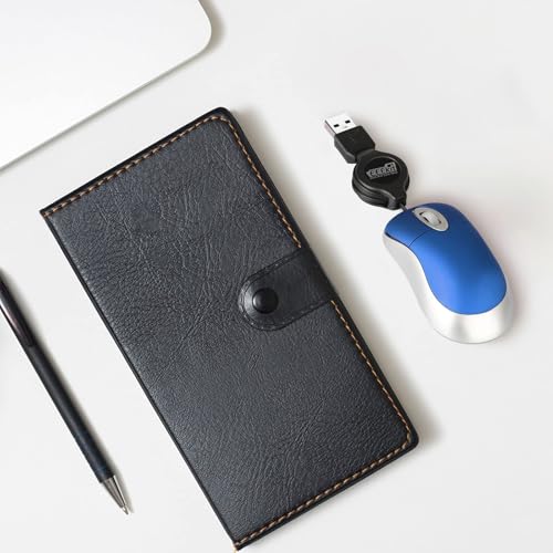 EEEKit 2 Pack Mini Retractable Cable USB Optical Mouse, Blue, Unisex - color: Blue