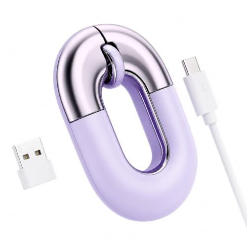 Travel Mouse Purple Wireless Mouse for Laptop Bluetooth Silent Mouse | Rechargeable Portable Cute Donut Mice Dual Mode & 2.4G, 1200 DPI for Mac, iPad, PC - color: Purple