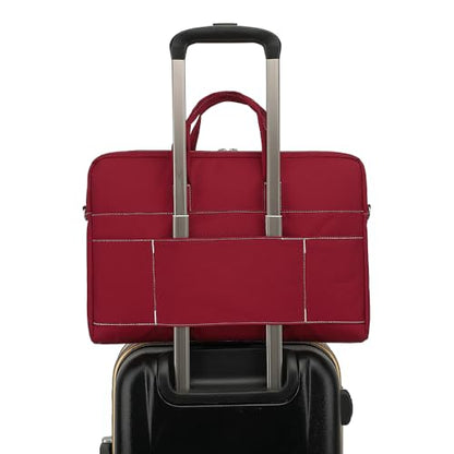 15-15.6 inch Laptop Shoulder Bag, for MacBook Pro 16, Hp Lenovo Dell 14 inch Waterproof Messenger Bag Case Sleeve (Wine red) - color: Wine Red, size: 15 inch/15.6 inch