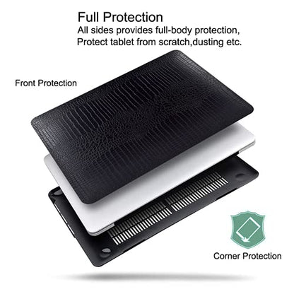 Case for Crocodile MacBook Pro 14 inch 2026 2025-2021 M5 M4 M3 M2 M1, Black | Crocodile Skin Alligator Leather Hard Case+Keyboard Cover (Model A3427 A3426 A3434 A3112 A3185 A3401 A2918 A2992 A2779 A2442) - color: # Crocodile Black