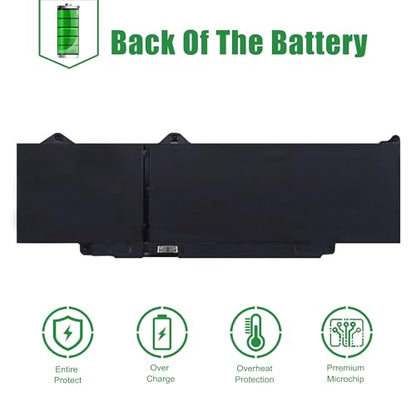 DR02P Laptop Battery Replacement for Dell Latitude 5350 5440 5450 5540 5550 7455 3340 3440 3450 3540 3550 5340 Precision 3480 3490 3580 3590 Series 02X1V9 2X1V9 RXF9T 803W6 WYJ45 11.4V 54Wh - size: 13.4*5.8*1.1inch DR02P