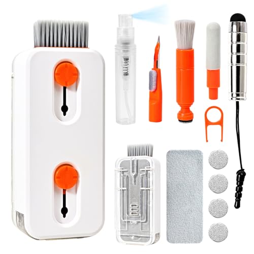 Keyboard Cleaner Laptop Cleaning Kit, Keyboard Cleaning Kit with Retractable Keyboard Brush and Multi-Function Cleaning Pen for MacBook iPad iPhone, Tablet, PC, Camera Lens, Phone, PC Monitor