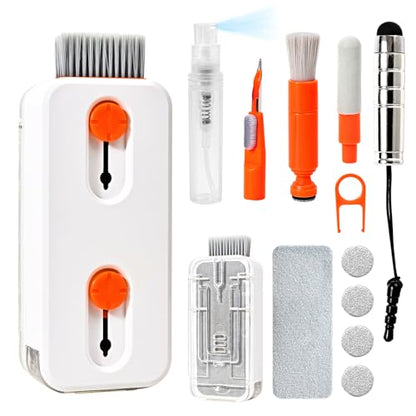 Keyboard Cleaner Laptop Cleaning Kit, Keyboard Cleaning Kit with Retractable Keyboard Brush and Multi-Function Cleaning Pen for MacBook iPad iPhone, Tablet, PC, Camera Lens, Phone, PC Monitor