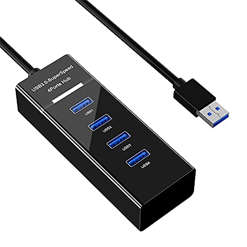 Tianle USB Hub, 4-Port USB 3.0 Ultra Slim Data Hub Portable USB Splitter Compatible with MacBook Air, iMac, Surface Pro, Laptop, USB Flash Drives, Mobile HDD - size: 4port