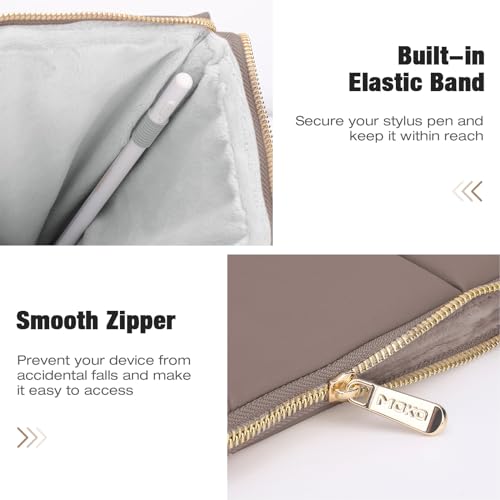 MoKo 13.3-14 Inch PU Leather Laptop Sleeve Fit with New Mac Neo 13", Mac Air 13'' M5 2026, Mac Pro 14'' M5, Mac Pro 13" M2/M1, Built-in Elastic Band, Laptop Carrying Case, Coffee - color: Coffee, size: 13.3-14 inch