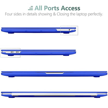 for MacBook Pro 13 inch Case 2023 2022 2021 2020 Release Model: A2338 M2/M1 A2289 A2251 with Touch Bar & Touch ID, Frosted Matte Plastic Hard Shell Case & Keyboard Cover, Deep Blue - color: Deep Blue